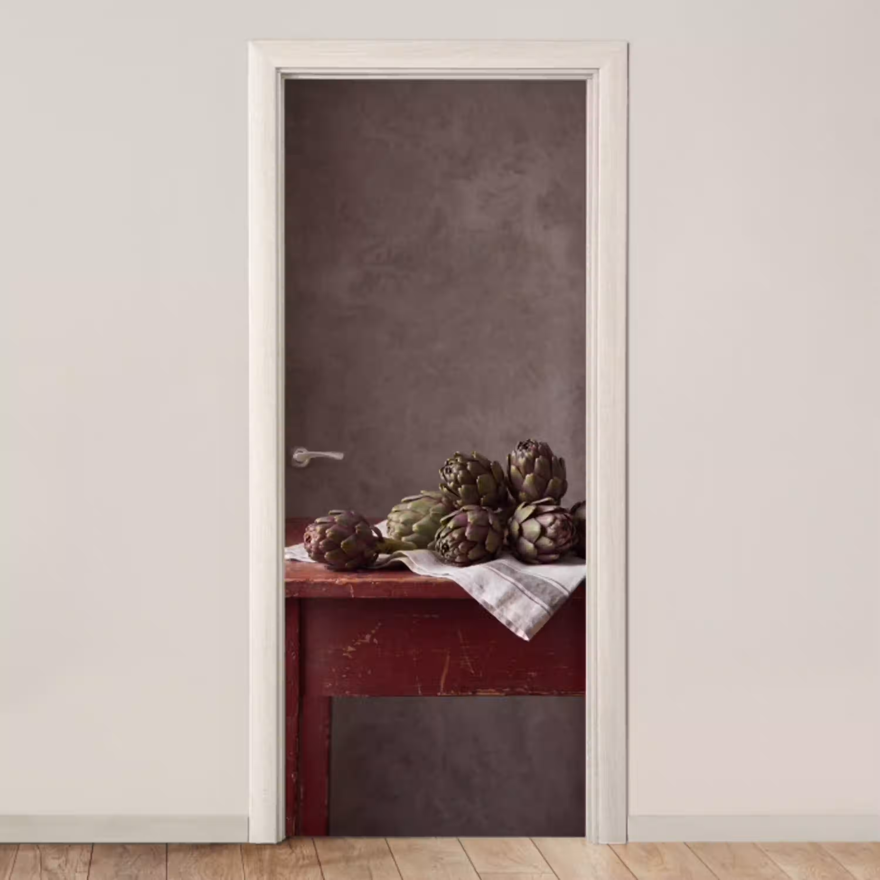 Artisjok - Eten - Rustiek deurposter klein -3d_beige