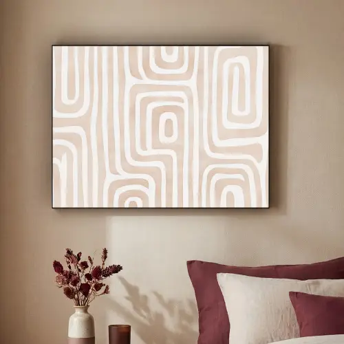 Decoratief - Labyrint - Beige Textielframe - compleet frame klein -sfeer1
