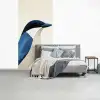Illustratie - Blauw - Vogel fotobehang vinyl groot -slaapkamer