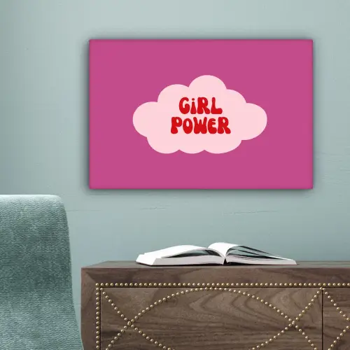 Girl power - Wolk - Roze canvas 2cm klein -sfeer4