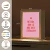 Roze - Zon - Quote Light Box met kabel (Tafellamp) klein -USP_NL