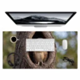 Kerkuil - Boom - Natuur - Bruin Muismat XXL klein -3d