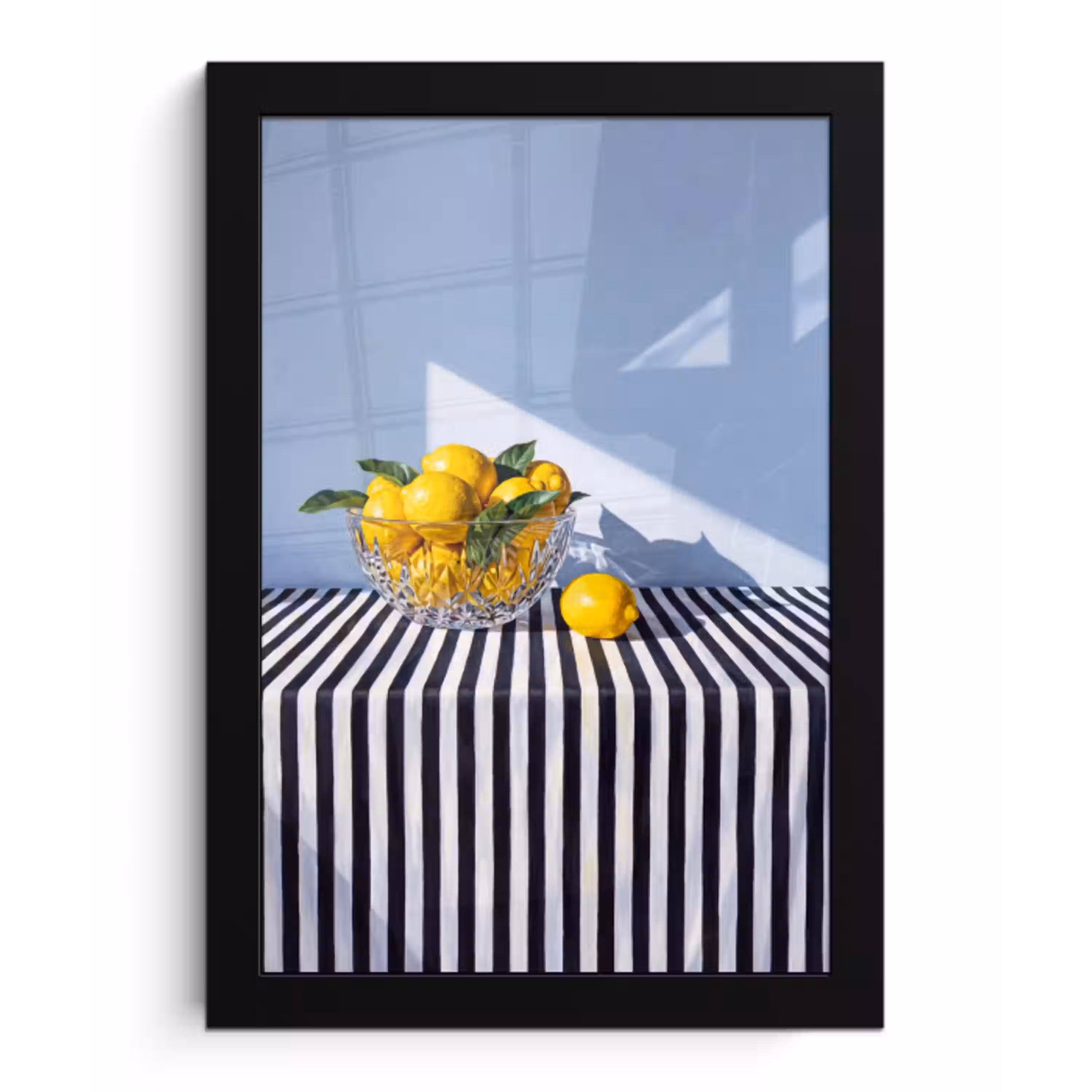 Citroenen - Fruit - Geel fotolijst zwart zonder passe partout klein -3d