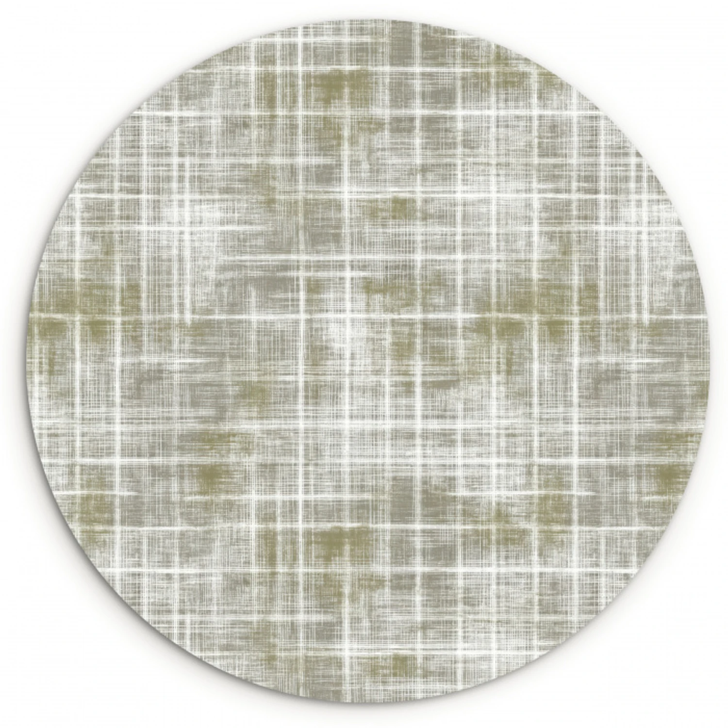 Linnen - Patroon - Groen Wandcirkel kunststof plaat 5mm dik klein 188 -3d