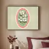 Bloemen - Illustratie - Geruit - Groen Textielframe - compleet frame klein -sfeer1