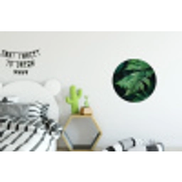 Varenblad - Groen - Structuur - Wazig Wandcirkel aluminium klein -kinderkamer