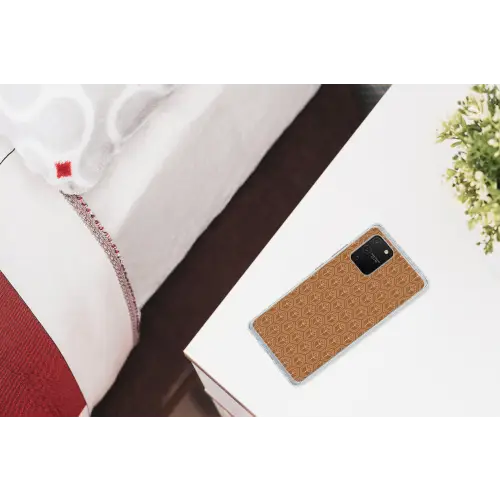 Bruin - Roze - Geometrisch - Patroon Telefoonhoesje Samsung Galaxy S10 Lite klein 364 -kamerS10Lite