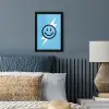 Smiley - Blauw - Bliksem fotolijst zwart zonder passe partout klein -sfeer3