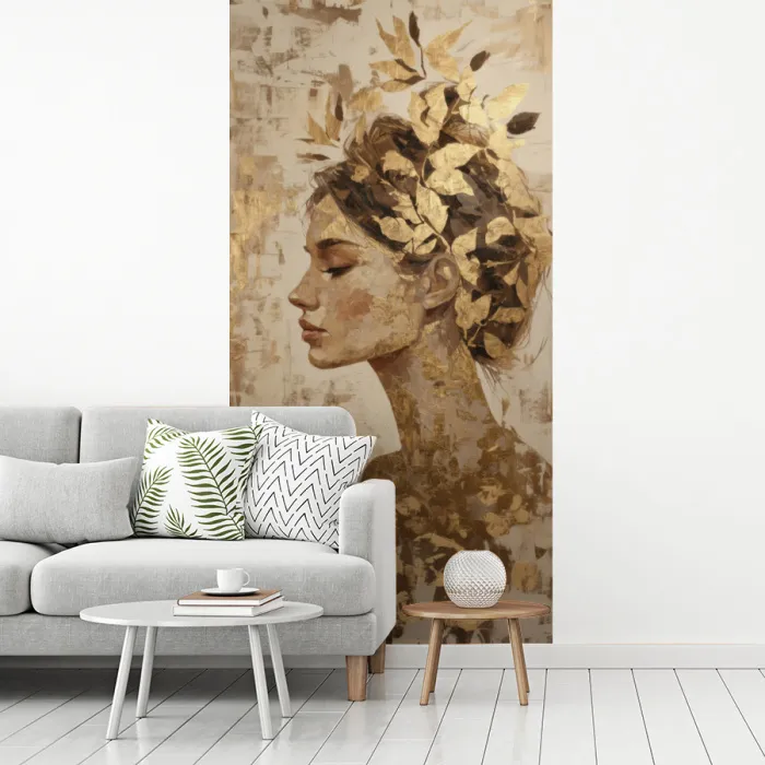 Vrouw - Goud - Abstract - Textuur fotobehang vinyl groot -woonkamer