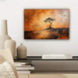 Boom - Landschap - Oranje canvas 2cm klein -sfeer6