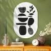 Japandi - Zwart - Abstract Wandcirkel Ovaal Glas middel -sfeer2