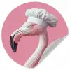 Flamingo - Roze - Koksmuts - Vogel Wandcirkel behangsticker klein -3d
