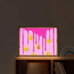 Smiley - Roze - Glazuur Light Box met batterij (Wandlamp kind) middel -sfeer1_kind