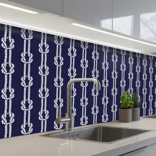 Oceaan - Touw - Blauw - Wit keuken achterwand 2 middel 871 -3d_schuin