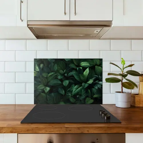 Bladeren - Ovaal - Groen - Nerven keuken achterwand spatscherm klein -sfeer2