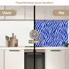 Zebra - Patroon - Kobalt - Blauw keuken achterwand 2 middel 871 -voor-na2_NL
