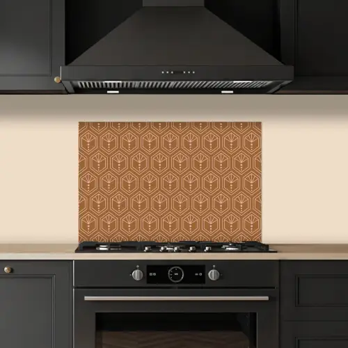 Bruin - Roze - Geometrisch - Patroon keuken achterwand spatscherm klein 900 -sfeer1