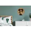 Vrouw - Beige - Bloem - Modern - Portret Wandcirkel aluminium klein -slaapkamer