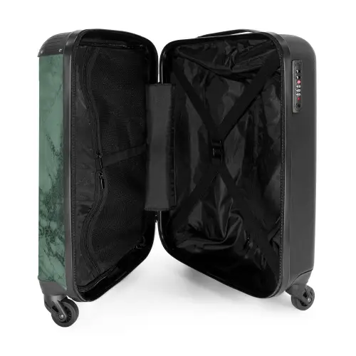 Groene marmerlook NBS - Handbagage koffer - Volwassenen Unisex middel -binnenkant