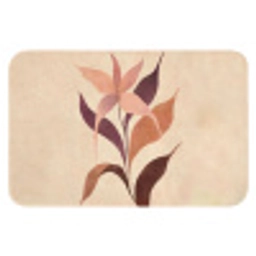 Minimalistisch - Bloem - Bladeren - Beige Badmat klein -3d