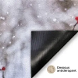 Bessen - Takken - Sneeuw - Winter - Kleurrijk Deurmat klein -antislip_FR