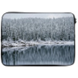 Bos - Reflectie - Meer - Winter - Serene laptophoes neopreen klein -zkaufland3dotto