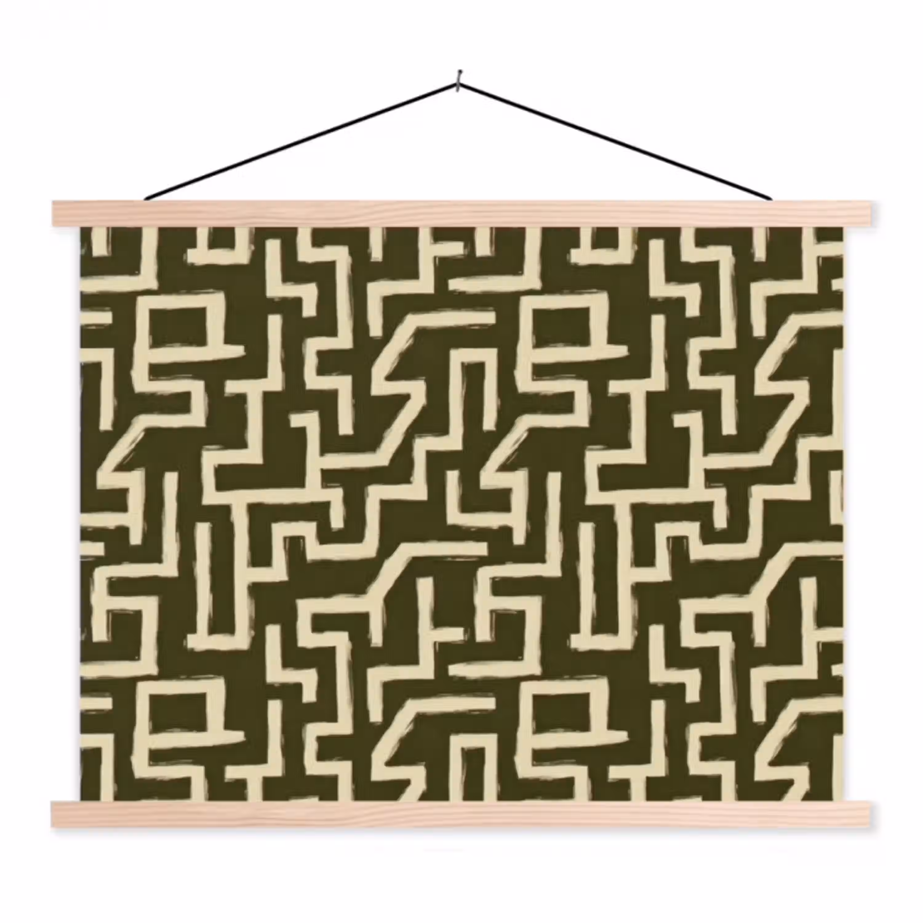 Abstract - Lijnen - Groen textielposter latten blank klein 122 -3d
