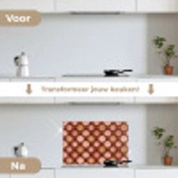 Geometrisch - Bloemen - Kleurrijk keuken achterwand spatscherm klein 900 -voor_na_NL