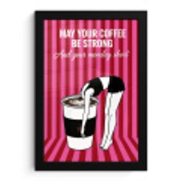 Roze - Strepen - Koffie - Maandag fotolijst zwart zonder passe partout klein -3d