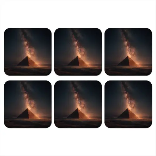 Piramide - Woestijn - Licht onderzetter kurk middel -3d