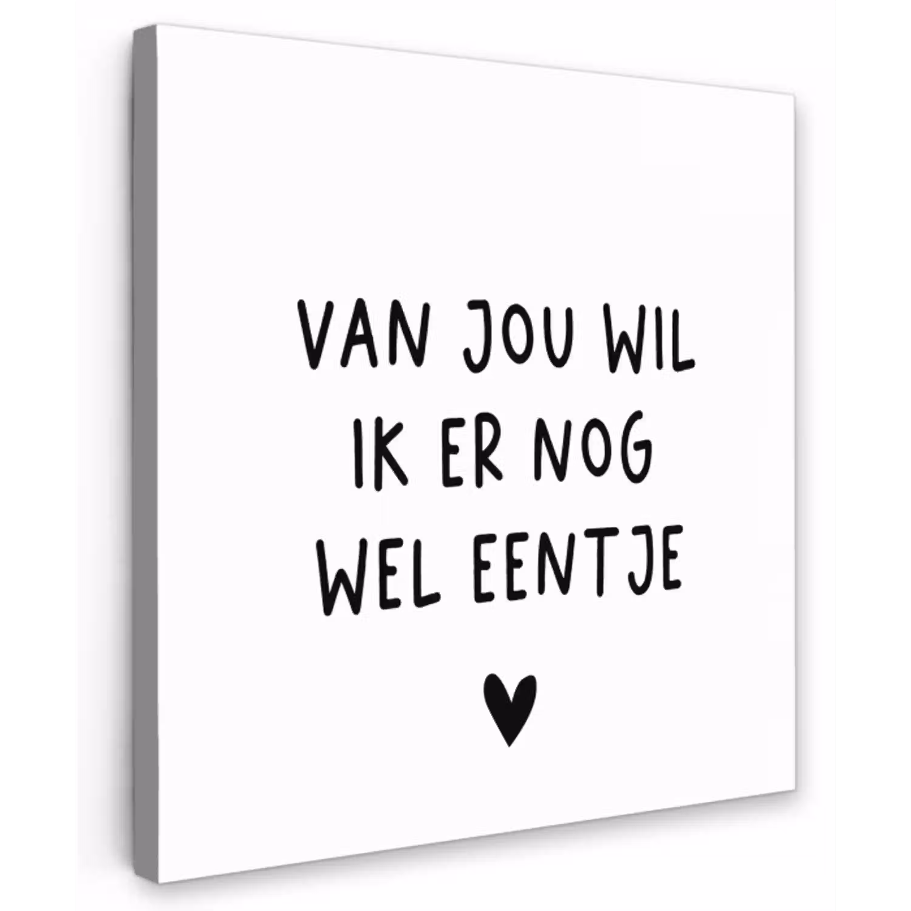 Quotes - Van jou wil ik er nog wel eentje - Spreuken Tuinposter op houten frame 2 cm dik klein -3d
