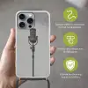 Microfoon - Vintage - Illustratie - Grijs Hoesje iPhone 16 Pro Max met koord klein -sfeer2_NL
