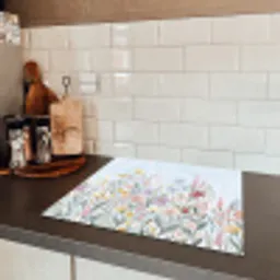 Weidebloemen - Illustratie - Kleurrijk Inductie beschermer vinyl 3mm middel -sfeer3