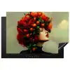Vrouw - Appels - Rood - Bladeren Inductie beschermer vinyl 3mm klein -3d