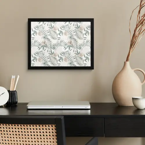 Boho - Jungle - Bloemen - Bladeren fotolijst zwart zonder passe partout klein -sfeer1