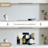 Abstract - Vormen - Goud - Blauw - Geometrisch keuken achterwand spatscherm klein -voor_na_FR