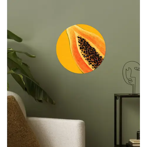 Papaja - Oranje - Topisch Wandcirkel behangsticker klein -sfeer2