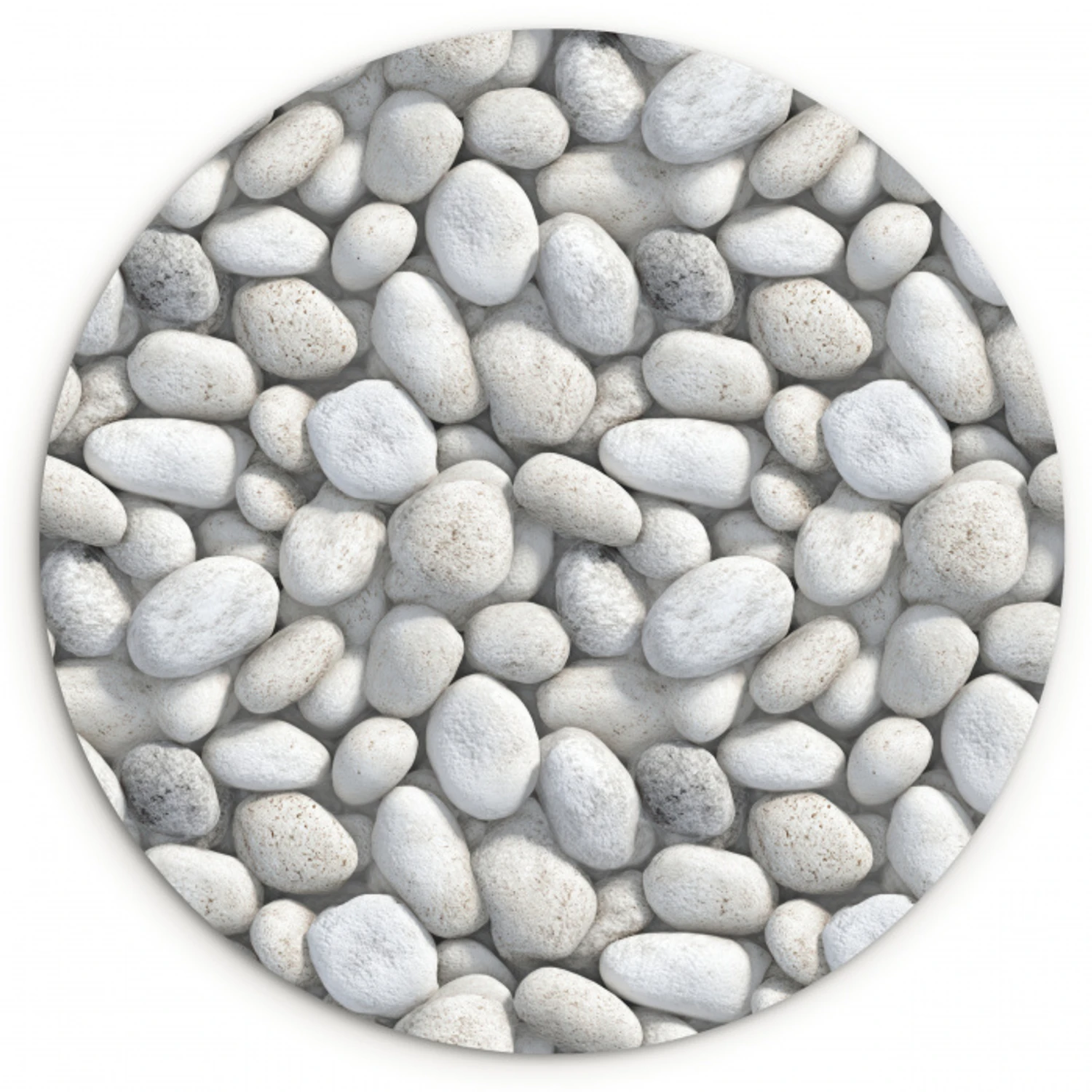 Steentjes - Grijs - Ovaal Wandcirkel kunststof plaat 5mm dik klein 188 -3d