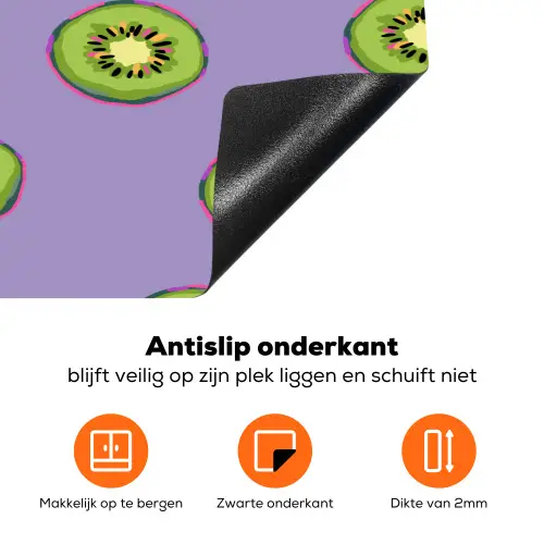 Kiwi - Patroon - Paars Inductie beschermer vinyl 3mm klein 276 -zzzzzzz-td-onderkant
