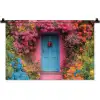 Bloemen - Deur - Roze Wandkleed katoen klein -zz3d