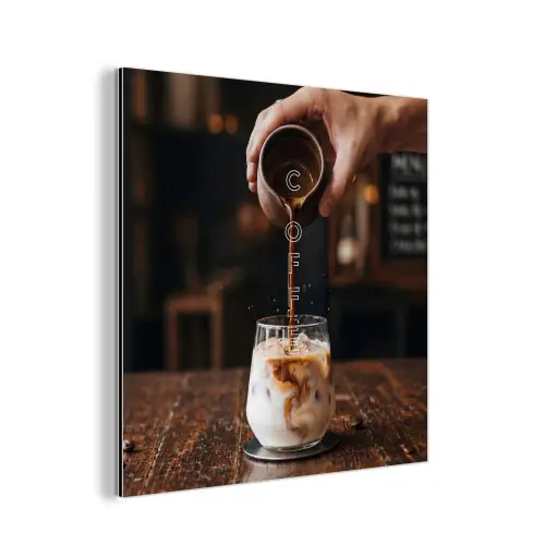 Espresso - Melk - Café aluminium wit klein -3d