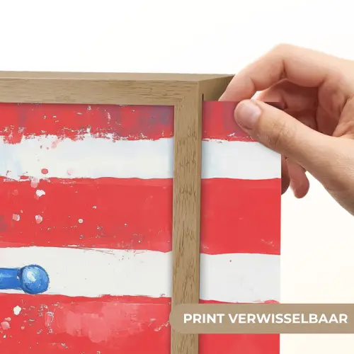 Anker - Verfspatten - Rood - Blauw Light Box met batterij (Wandlamp) middel -USP_websiteprintNL