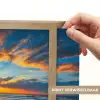Zee - Zonsondergang - Strand - Wolken - Oranje Light Box met batterij (Wandlamp) middel -USP_websiteprintNL