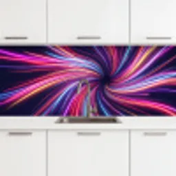 Abstract - Swirl - Futuristic - Neon keuken achterwand 2 middel -3d