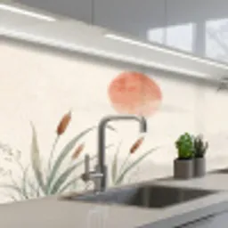 Minimalistisch - Bamboe - Groen keuken achterwand 2 middel -3d_schuin