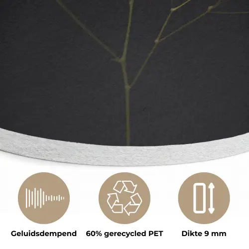 Gipskruid - Bloemetjes - Wit - Minimalistisch Akoestische PET Vilt - Rond klein -closeup_NL