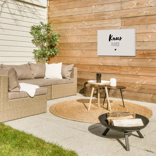 Knus plekje - Quotes - Tekst - Thuis Tuinposter op houten frame 2 cm dik klein -sfeer2