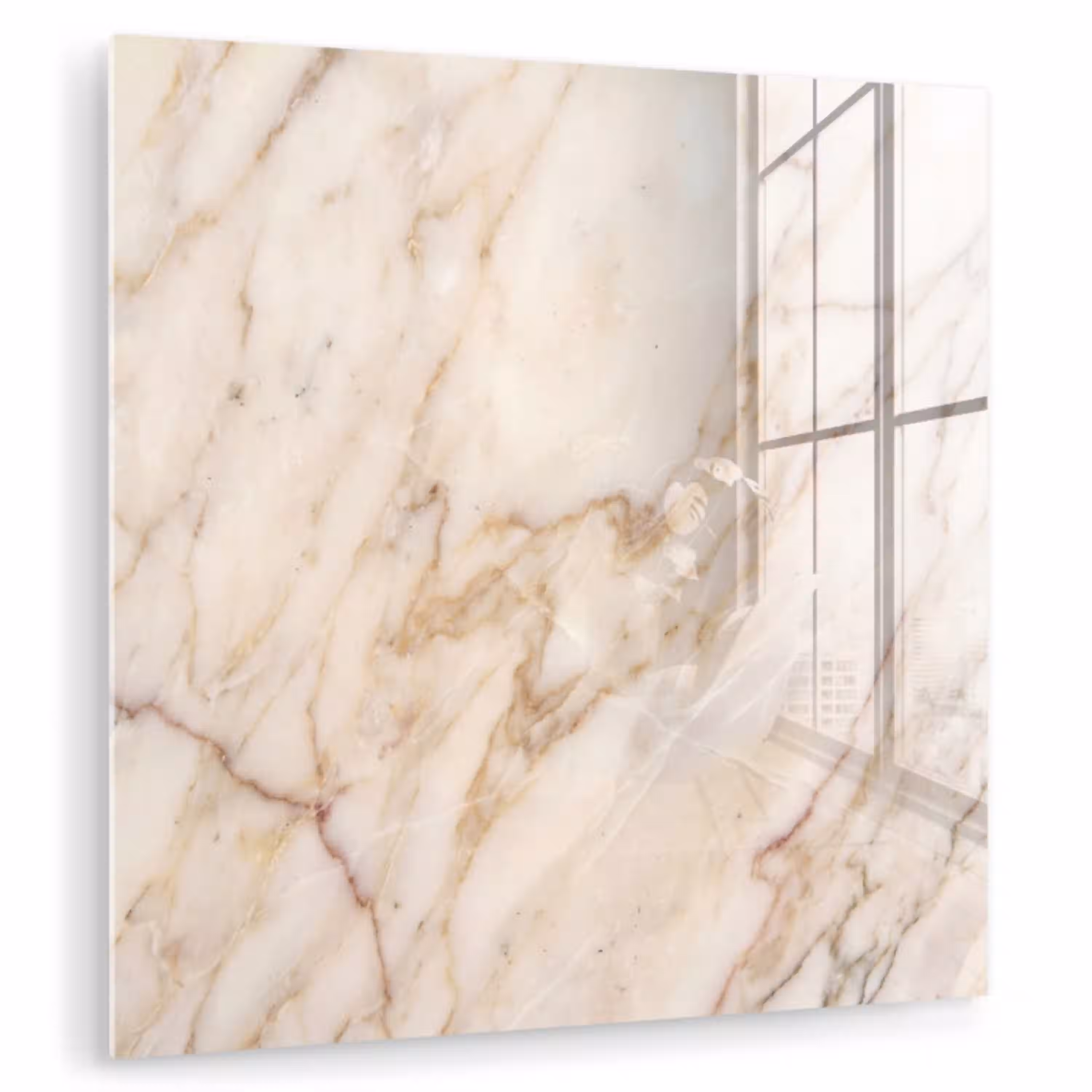 Marmer - Ader - Abstract - Wit - Goud plexiglas 5mm klein -zzzproduct_nieuw