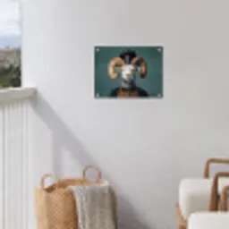 Geit - Hoorns - Kokskleding tuinposter los doek klein -sfeer8