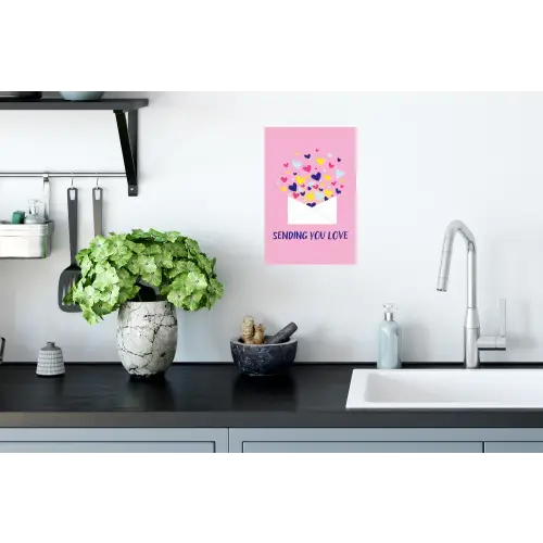 Envelop - Love - Hartjes - Valentijn Muursticker klein -keuken